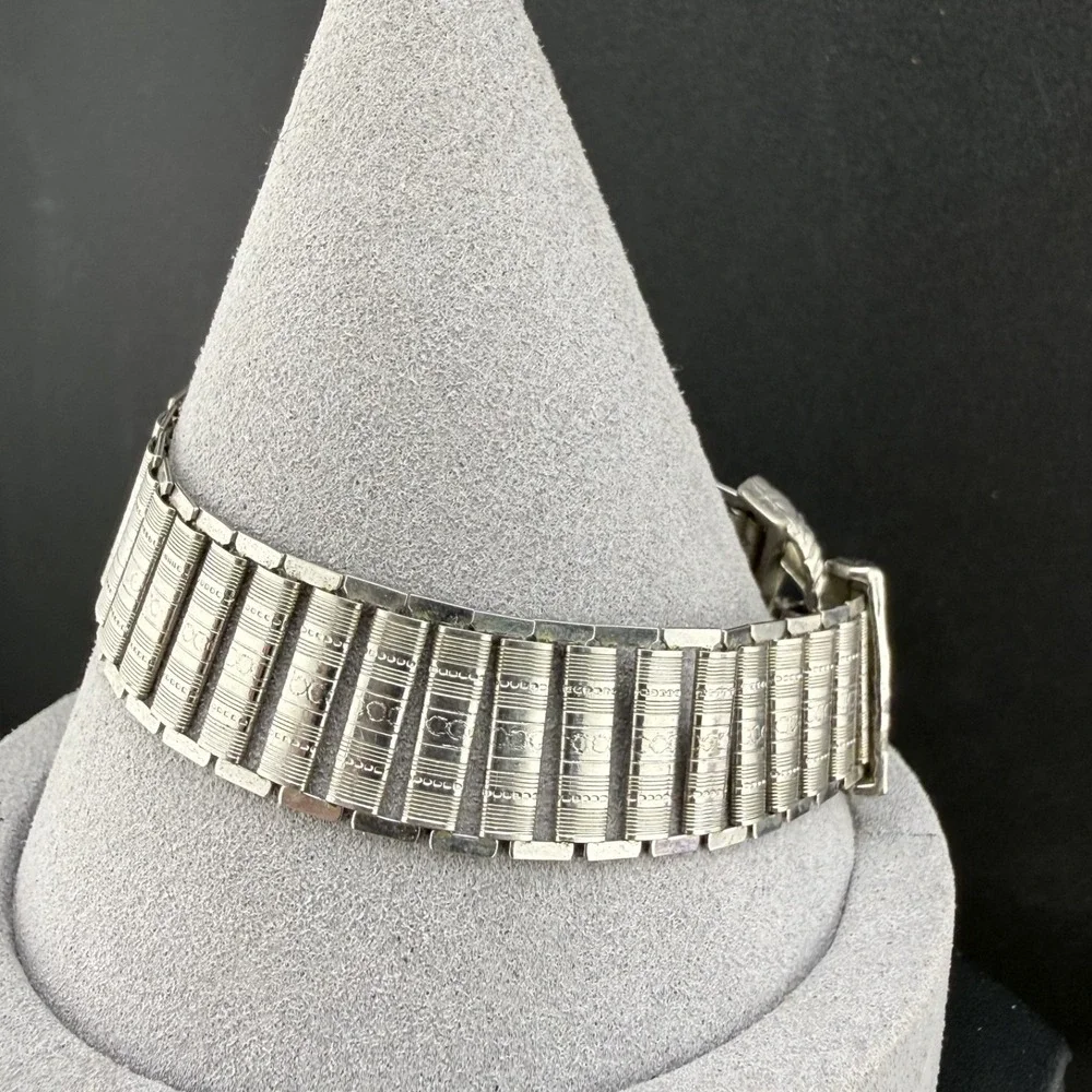 Vintage Goldette Bracelet‎ Silver Tone